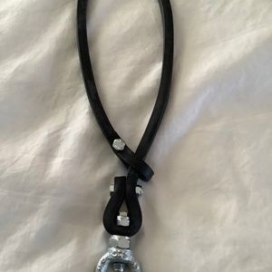 Black rubber and steel utility necklace